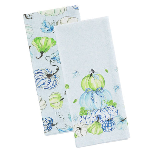 Chinoiserie Pumpkins Cotton Tea Towels- Set of 2